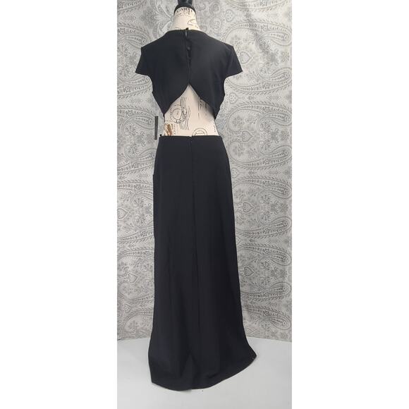 Lulus Conversation Piece gown women's black maxi dress Sz Large Formal Black Tie - Picture 4 of 12